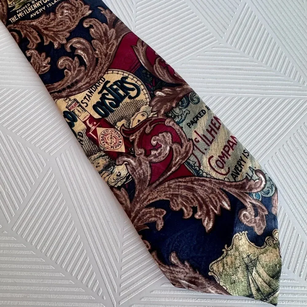 Tabasco Brand Oysters Men's Tie Necktie Long 65